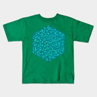 isometric teal triangles in hexagon Kids T-Shirt